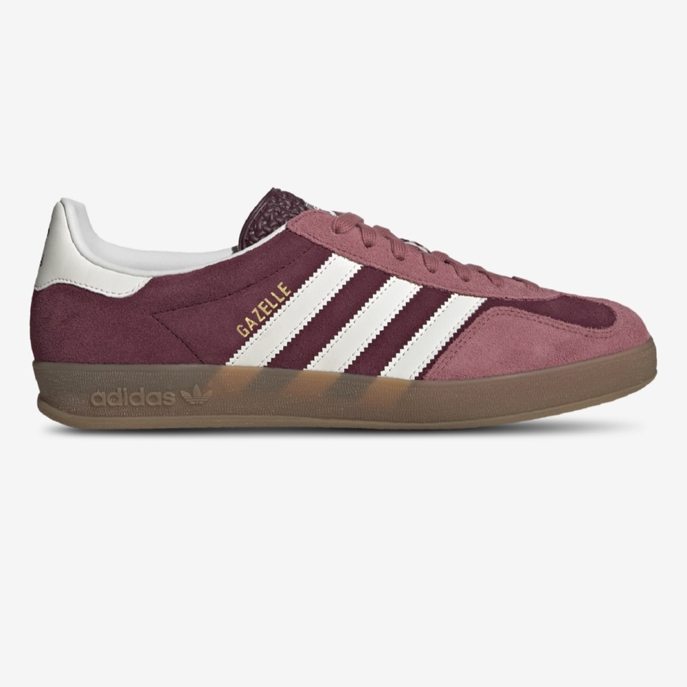 Adidas Gazelle Burgundy and White Shoes